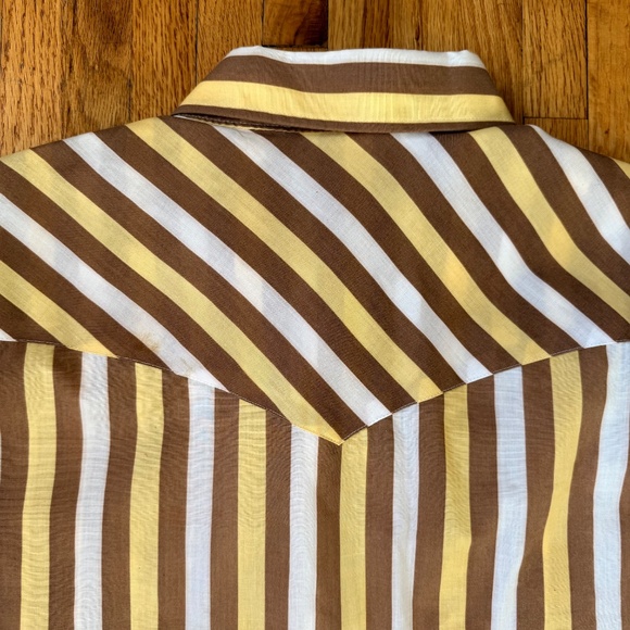 Vintage 70s Men’s Ranchwear Striped Western Shirt - Picture 7 of 8